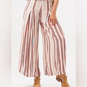 2. Free People Red and Blue Wide Leg Pants